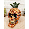 Miniatyrbillede 7 af 8: Ebros Hawaiian Tropical Pineapple Golden Skull Figurine 6\" Høj Frugt Skelet Hoved Statue til Dag for de Døde Spooky Dekoration Multi Farvet Multi