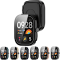 Miniatyrbild 1 av 5: Kompatibel med Redmi Watch 4 Full Coverage PC Skyddsfodral Härdat Glas Skärmskydd (PC Svart)
