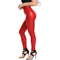Miniatyrbild 2 av 5: Kvinnors Leggings i konstläder Byxor PU Elastiskt formande höft