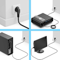 Miniatyrbillede 3 af 4: 1,5 M power, Eu Schuko Cee7 vinklet kontakt til Iec 320 C13
