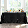 Miniatyrbild 1 av 8: Svart paljettduk - 60'' x 102'' Rektangulär glittrande metallisk bordsduk Bordsöverdrag Överlägg för Halloween, pensionering, födelsedag P Bl