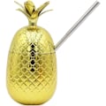 Miniatyrbillede 1 af 5: Ananas Cocktail Kop - Kobber Rustfrit Stål Drikkekop med Låg og Sugerør