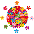 Miniatyrbillede 2 af 5: 120 stk. filtblomster til børns DIY-håndværk - assorterede farver