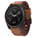 Miniatyrbillede 1 af 5: For Garmin Tactix 7 Pro 26mm Læder Stål Spænde Urrem IZU Brown