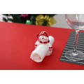 Miniatyrbillede 4 af 5: Håndmalede keramiske snemand juleservietringe (sæt med 4)