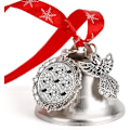 Miniatyrbild 4 av 7: Spindelväv Spöklika spindlar Silverklocka Prydnad Julgransklockor med rött snöre Metall Xmas Hängande dekorationer för semesterfest  Vingklocka