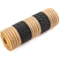 Miniatyrbillede 2 af 5: 10 tommer x 30 fod poly dekorationsnet bånd jute/sort stribet deko net