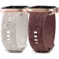 Miniatyrbillede 1 af 5: Blomstergraveret silikonebånd, der er kompatibelt med Apple Watch