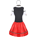 Miniatyrbilde 4 av 5: Oktoberfest-kjolekostyme - Patchwork Puff Short Sleeve Dirndl-kjole
