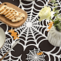 Miniatyrbilde 5 av 6: Halloween-duk 60x84 tommer rektangulær, Spier Web Pattern Cobweb Scary Theme Vaskbar Duk for Fest Piknik innendørs ecor Svart 60×8 Svart