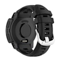 Miniatyrbillede 5 af 5: Til Garmin Instinct 2s Silikone Rustfrit Stål Spænde Urrem FGU Black