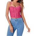 Miniatyrbillede 1 af 5: Dam Spets Bustier Korsett Topp Spaghetti Armband Criss Cross