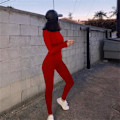 Miniatyrbillede 2 af 3: Dames Langærmet Heldragt Lynlås Bagpå Bodycon Solid Romper Clubwear