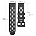 Miniatyrbild 5 av 5: För Suunto 7 Tre rader hål Silikon klockarmband OZK Red Black
