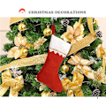 Miniatyrbild 3 av 5: 12-pack röda filtjulstrumpor i bulk 15\" Xmas-strumpor för öppen spis