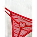 Miniatyrbild 5 av 5: Snakeskin Print Heart Ring Trosa Strappy Underkläder för kvinnor