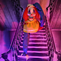 Miniatyrbild 2 av 9: Haunted Hill Farm Pop-Up Talking Clown Head med Light-Up Eyes, Touch-Activated Animatronic för Scary Tabletop Dekoration, Creepy 14\" Clown
