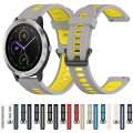 Miniatyrbillede 3 af 4: For Garmin Vivoactive3 20mm Vertikal Mønster To-farvet Silikone Urrem SGR White-Black