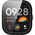 Miniatyrbild 2 av 5: Kompatibel med Redmi Watch 4 Full Coverage PC Skyddsfodral Härdat Glas Skärmskydd (PC Svart)