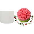 Miniatyrbillede 1 af 5: Rose 3D silikoneform til lysfremstilling