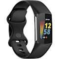 Miniatyrbillede 1 af 5: Sorte erstatningsremme, der er kompatible med Fitbit Charge 5-uret