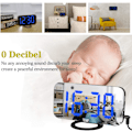 Miniatyrbild 4 av 7: Digital väckarklocka, spegelyta LED elektronisk, med USB-laddare, snooze-modell, automatisk/anpassad ljusstyrka, för kontorsbord sovrum svart-blå