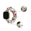 Miniatyrbild 2 av 5: Universell hårslinga i tyg för Fitbit Versa 4 / Sense 2 Red Floral