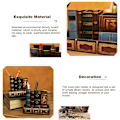Miniatyrbillede 5 af 6: Træ n Holder Librry Bog Shd, Træ ncil Holders Stnd wi Bund Storge Skuffe Dekortiv Skrivebord Orgnizer Cddy brun brun