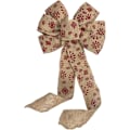 Miniatyrbillede 1 af 5: Rød Snefnug Julekrans Sløjfe - 10\" Bred, 18\" Lange Haler, Burlap Bånd