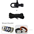 Miniatyrbilde 4 av 4: 10 stk Paracord armbåndsspenner svart - Justerbar U-spenneklips