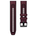 Miniatyrbillede 2 af 5: For Garmin Fenix 7 Quick Release Silikone Læder Rem HTK Wine Red
