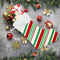 Miniatyrbild 6 av 7: Julklapp, Personliga Julklappsstrumpor 2-pack Jul Röd Grön Randig 45,7 cm Julstrumpor Hängande Ornament Eldstad för Bygg