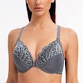 Miniatyrbild 4 av 4: Kvinnors Racerback Front Closure Full Coverage Ovadderad Plus Size Underwire BH