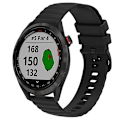 Miniatyrbild 1 av 5: För Garmin Approach S40 20mm Wavy Dot Pattern Solid Color Silikonklockarmband IMF Black