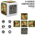 Miniatyrbild 3 av 8: Väckarklocka, söt Lile Fox Print Digital Väckarklocka, Resor, Liten Väckarklocka för Sängbord, Väckarklocka Baery Powered Vit Vit