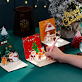 Miniatyrbild 3 av 5: Jul handskrivet 3D gratulationskort