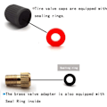 Miniatyrbillede 3 af 5: Messingventil-adapter (4-pak) - Konverter til Schrader