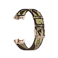 Miniatyrbillede 4 af 5: For Fitbit Charge 4 / Charge 3 Se Rustfrit Stål Hovedkorn Nylon Denim Udskiftningsrem Urrem MVZ Yellow Stripe