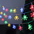 Miniatyrbillede 4 af 7: 2 pakker jule-snefnuglys, 50LED 24FT udendørs juledekorative lyskæder, 8 lystilstande og timer, batteridrevet vandtæt til