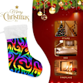 Miniatyrbild 7 av 7: Julklapp, personliga julklappsstrumpor 2-pack Regnbåge Elddrake Klotter 45,7 cm Julstrumpor Hängande Ornament Eldstad för