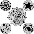 Miniatyrbillede 3 af 7: 3 stk. Halloween-blonde Spierweb-dug til bord, kaminhylde, bordløber, rund Spier-web-borddækken til Halloween-hjemmefest ecor Sty Sty