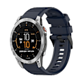 Miniatyrbillede 1 af 5: For Garmin Epix Gen 2 22mm Horisontal Tekstur Silikone Rem Med Fjernelsesværktøj SNC Navy Blue