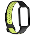 Miniatyrbillede 2 af 5: For Amazfit Band 7 Loop To-farvet Åndbar Silikone Urrem PVL Black-Lime