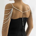 Miniatyrbild 1 av 5: Brud Kvinnor Shiny Statement Tofs Body Chain Smycken Sjal