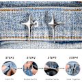 Miniatyrbillede 3 af 5: Firkant stjerne jeans knapper pins - Denim mode tilbehør