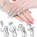 Miniatyrbilde 1 av 5: 1 sett/ 4 stk Rhinestone Finger Tip Justerbar åpningsspik