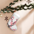 Miniatyrbillede 9 af 9: Kirschblomst Trægren Tryk Jule Strømpe Xmas Ornamenter Pejs Hængende Jule Strømper til Familie Ferie Xmas Party Dekorationer 45 cm