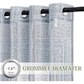 Miniatyrbilde 2 av 5: Halvgjennomsiktige gardiner med linstruktur - 213 cm lengde (sett med 2) - 132 cm brede maljepaneler i sjødis, lysfiltrerende for soverom/gjesterom