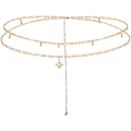 Miniatyrbilde 1 av 5: Lagdelt Perlekjede Gullstjerne Midjekjeder Rhinestone Body Chain