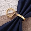 Miniatyrbillede 3 af 5: 6 stk. matte guld servietringe - minimalistisk moderne luksusdesign, stoflinned